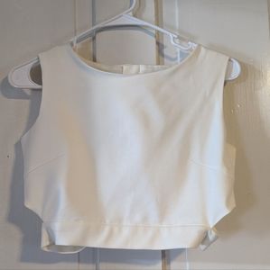 Small, white, Chicwish zip/tie crop top